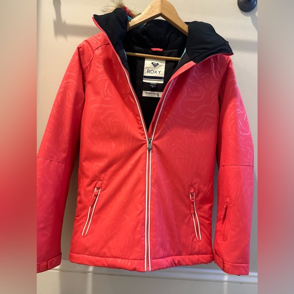 Roxy Kids Bold Coral Puffer Coat - Picture 1 of 15